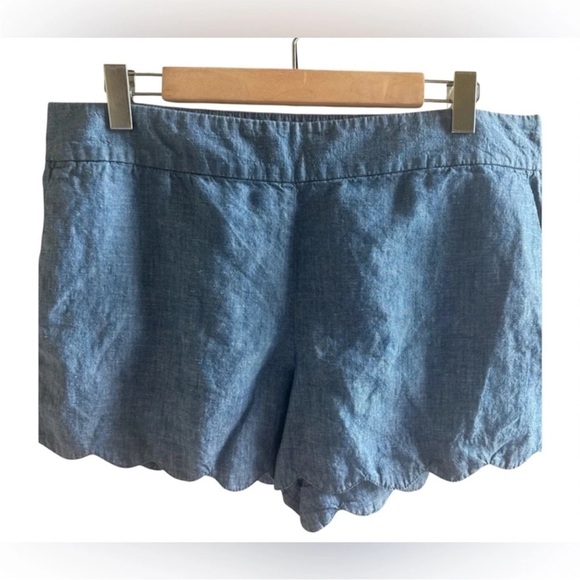 Loft the riviera size 12 Blue Women's Scalloped Hem Shorts - Picture 1 of 5